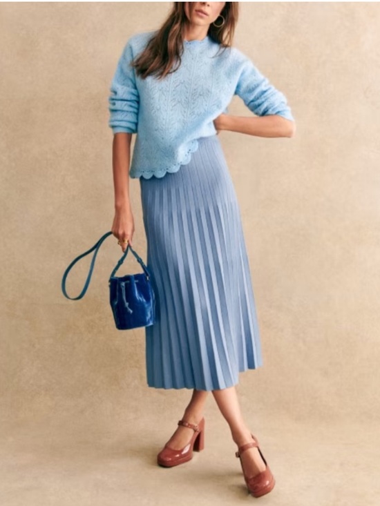 Sezane Dresses & Skirts - NWT Sezane Jupe Leonine Blue Glacier
